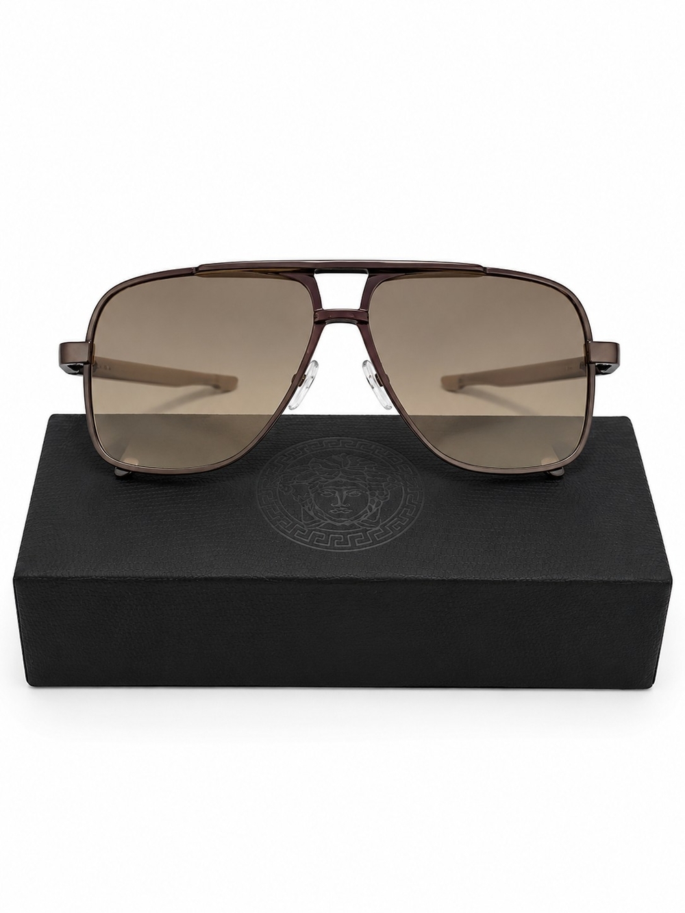 Vintage Frames Mens Aviator Sunglasses Brown Gradient Lenses